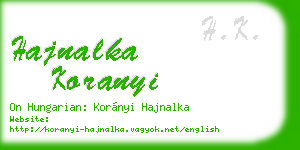 hajnalka koranyi business card